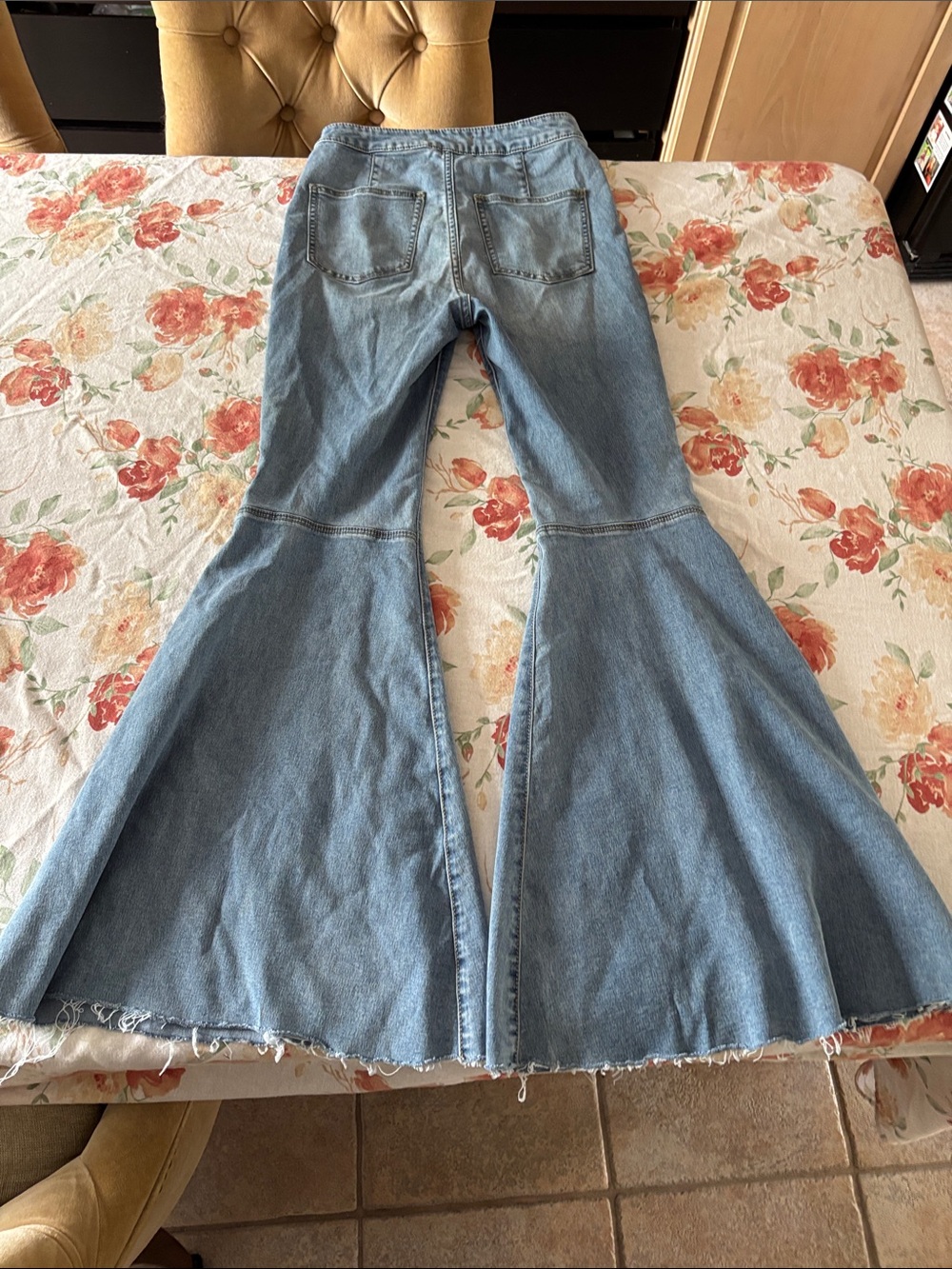 Free People Ladies Light Blue High-Rise Flare Jeans-28 - Picture 6 of 7